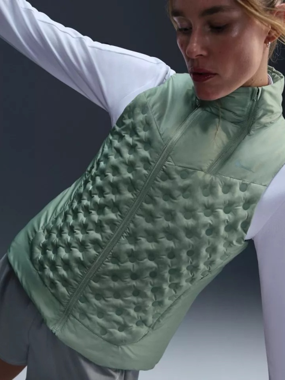 Nike Light Green Quilted Vest